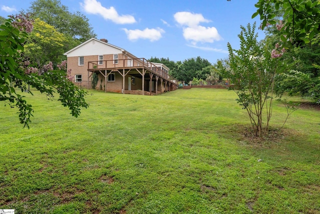 103 Crestview Cir, Greer, SC 29651 - view of green lawn featuring a deck