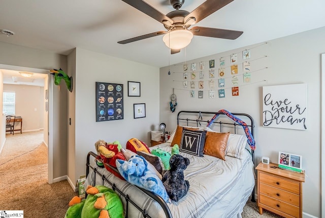 208 Castleton Cir, Boiling Springs, SC 29316 - carpeted bedroom featuring attic access and a ceiling fan