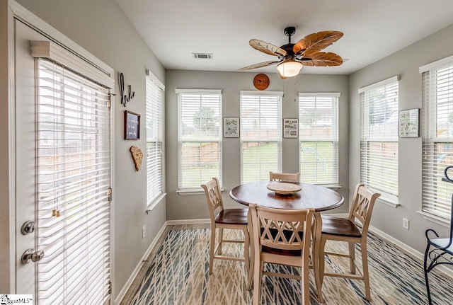 208 Castleton Cir, Boiling Springs, SC 29316 - dining room with a ceiling fan and baseboards