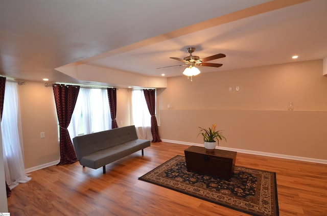 108 Dillard Creek Ct, Greer, SC 29651 - sitting room with wood finished floors, ceiling fan, and recessed lighting