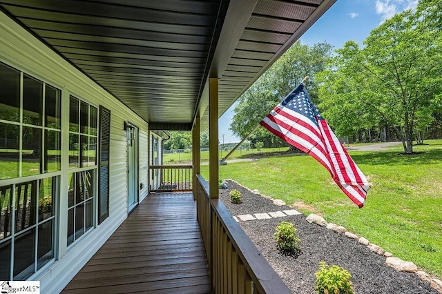 1016 Scott Rd, Anderson, SC 29621 - wooden deck with a lawn