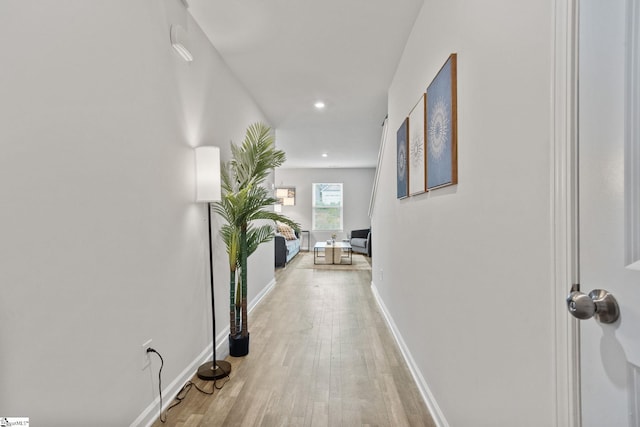 314 Long Grove Ln, Greer, SC 29650 - corridor with light wood finished floors and recessed lighting