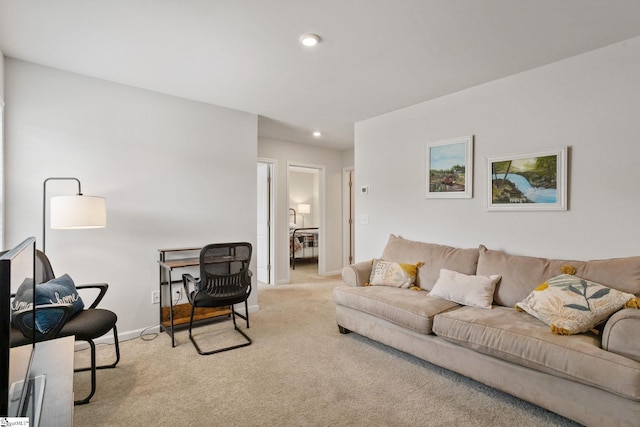 314 Long Grove Ln, Greer, SC 29650 - living area featuring light carpet and recessed lighting