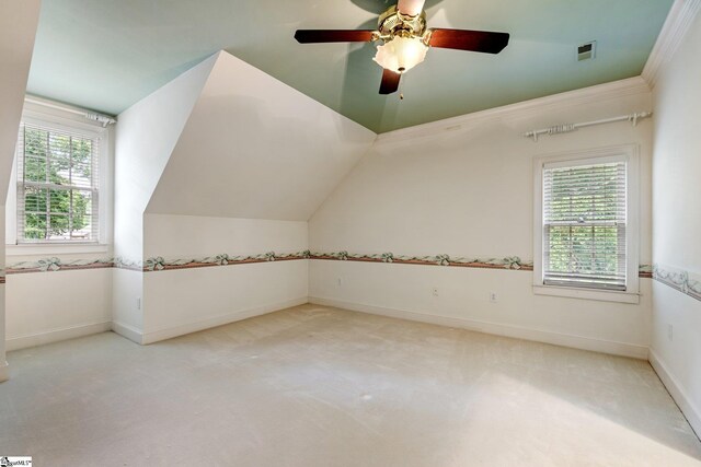 15 Annas Pl, Simpsonville, SC 29681 - bonus room with carpet, a ceiling fan, and lofted ceiling