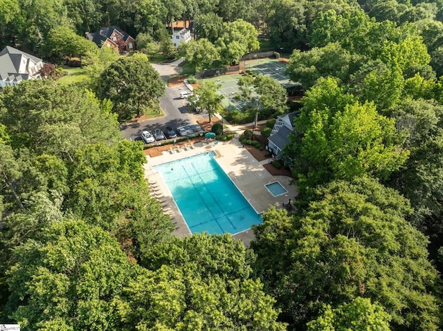 15 Annas Pl, Simpsonville, SC 29681 - bird's eye view of a pool and a forest