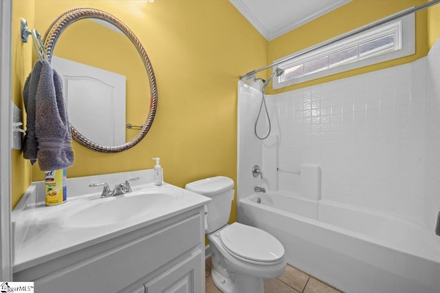 118 Glencreek Dr, Greer, SC 29650 - full bathroom with crown molding, vanity, bathing tub / shower combination, and tile patterned floors