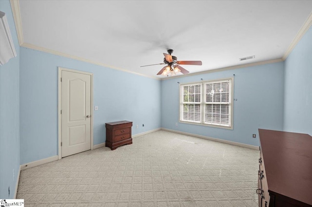118 Glencreek Dr, Greer, SC 29650 - unfurnished bedroom with crown molding, carpet flooring, and a ceiling fan