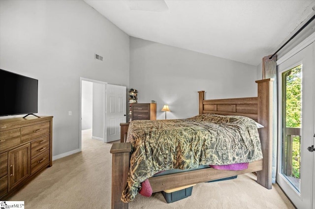 2 Creekside Way, Greenville, SC 29609 - bedroom with light carpet and high vaulted ceiling
