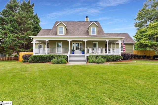 109 W Fieldsparrow Cir, Greenville, SC 29615 - view of front facade featuring a chimney, covered porch, and a shingled roof