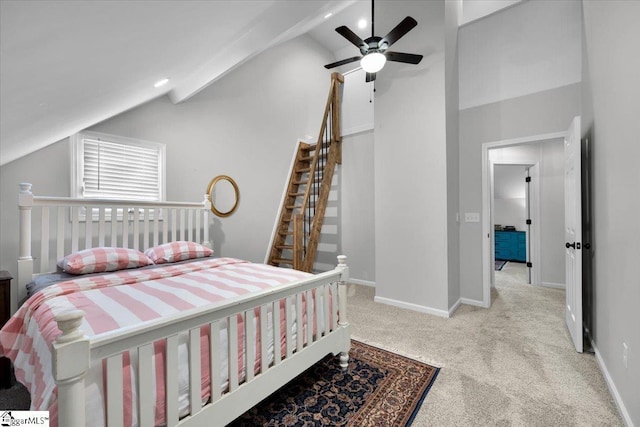 109 W Fieldsparrow Cir, Greenville, SC 29615 - carpeted bedroom featuring lofted ceiling and a ceiling fan