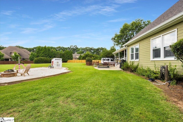 109 W Fieldsparrow Cir, Greenville, SC 29615 - view of yard featuring a patio and an outdoor fire pit