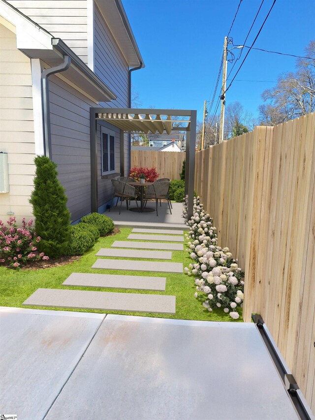 913 Dunbar St, Greenville, SC 29601 - fenced backyard with a patio and a pergola