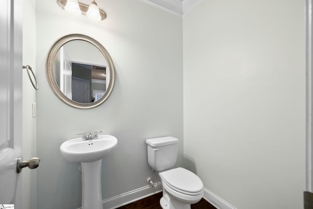 415 Bridge Crossing Dr, Simpsonville, SC 29681 - half bath featuring crown molding and wood finished floors