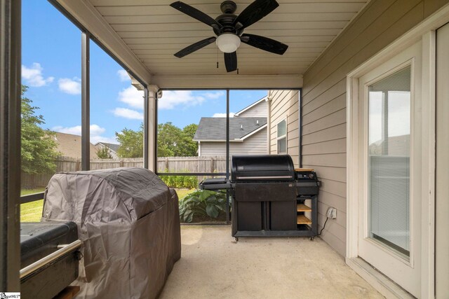 415 Bridge Crossing Dr, Simpsonville, SC 29681 - sunroom with ceiling fan