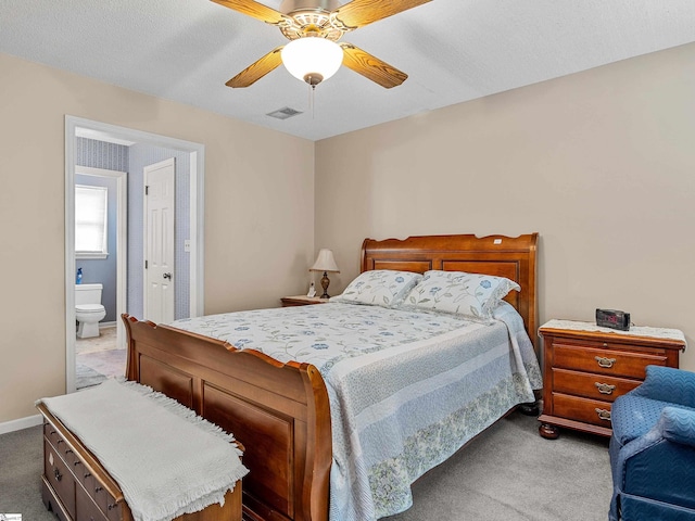 209 Thornhill Dr, Spartanburg, SC 29301 - bedroom with carpet floors, ceiling fan, and connected bathroom