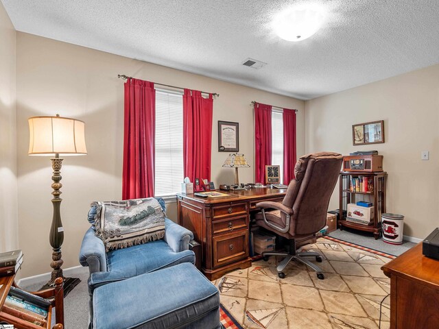 209 Thornhill Dr, Spartanburg, SC 29301 - office with a textured ceiling and light carpet