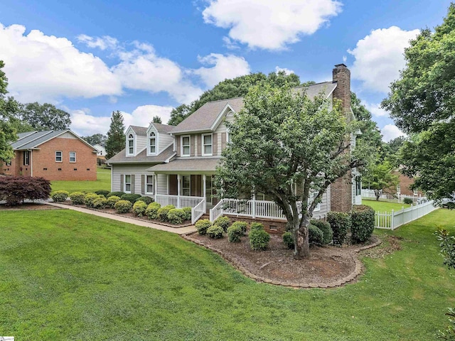209 Thornhill Dr, Spartanburg, SC 29301 - view of front facade with a porch and a chimney