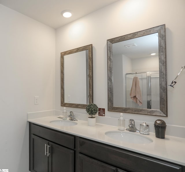 1421 Trotting Ave, Roebuck, SC 29376 - full bath with double vanity and a stall shower