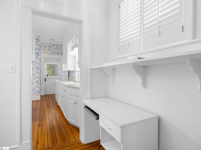 772 Glendalyn Ave, Spartanburg, SC 29302 - interior space with wood finished floors and wallpapered walls