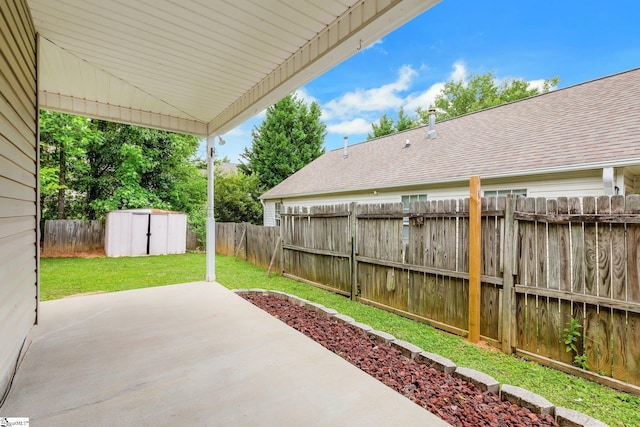 21 Lantern Ln, Greer, SC 29651 - fenced backyard featuring a patio and a shed