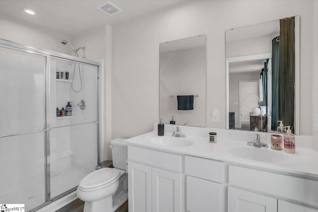 243 Lily Park Way, Easley, SC 29642 - bathroom featuring double vanity and a shower stall