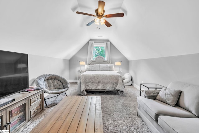 542 Drayton Hall Blvd, Duncan, SC 29334 - carpeted bedroom featuring vaulted ceiling and a ceiling fan