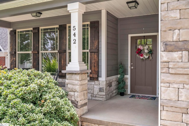 542 Drayton Hall Blvd, Duncan, SC 29334 - property entrance featuring stone siding and a porch