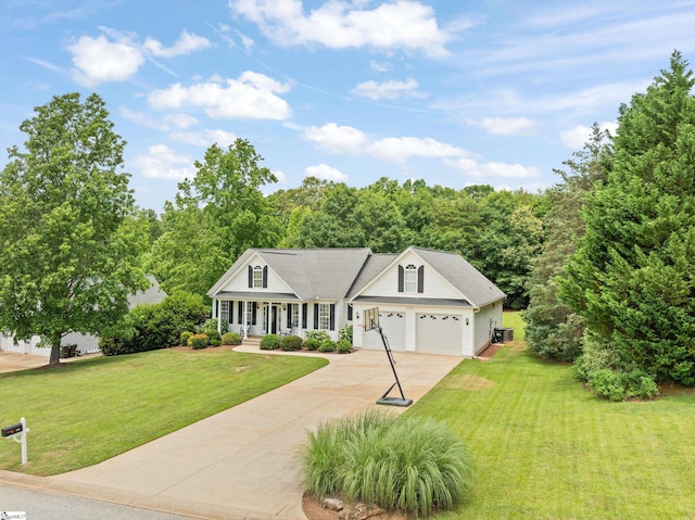 104 Superior Way, Greer, SC 29651 - view of front of property featuring driveway, a front yard, covered porch, and a garage