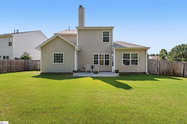 6 Castle Hall Ct, Simpsonville, SC 29681 - rear view of property featuring a patio area, a fenced backyard, and a chimney