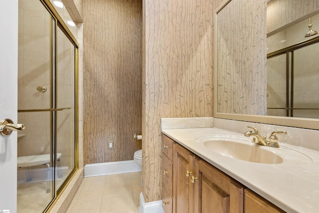 623 N Main St Unit Iii, Unit Iii, Greenville, SC 29601 - bathroom with a shower stall, vanity, and tile patterned flooring