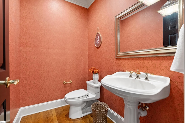 623 N Main St Unit Iii, Unit Iii, Greenville, SC 29601 - bathroom featuring wood finished floors and wallpapered walls