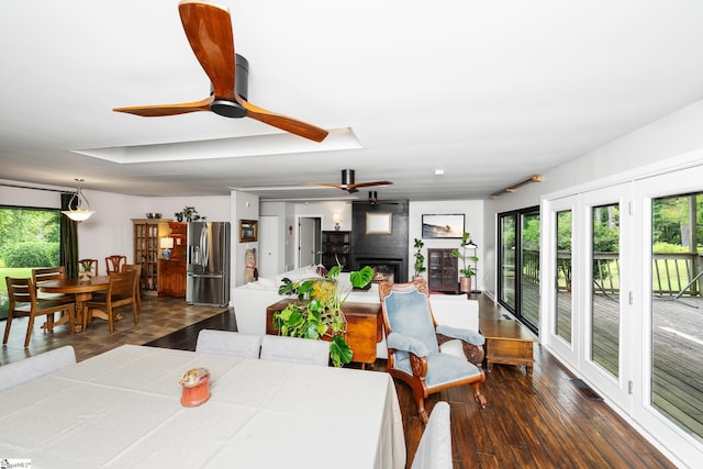 2701 Cobbs Way, Anderson, SC 29621 - dining space with ceiling fan, plenty of natural light, and dark wood-style flooring