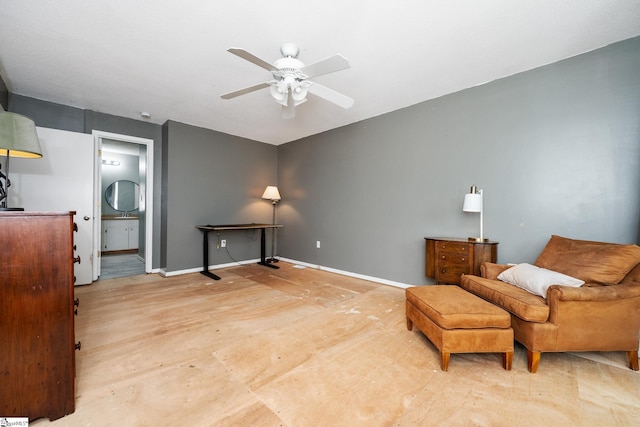 2701 Cobbs Way, Anderson, SC 29621 - living area with ceiling fan and baseboards