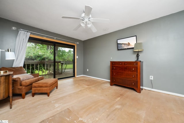 2701 Cobbs Way, Anderson, SC 29621 - living area featuring baseboards and a ceiling fan