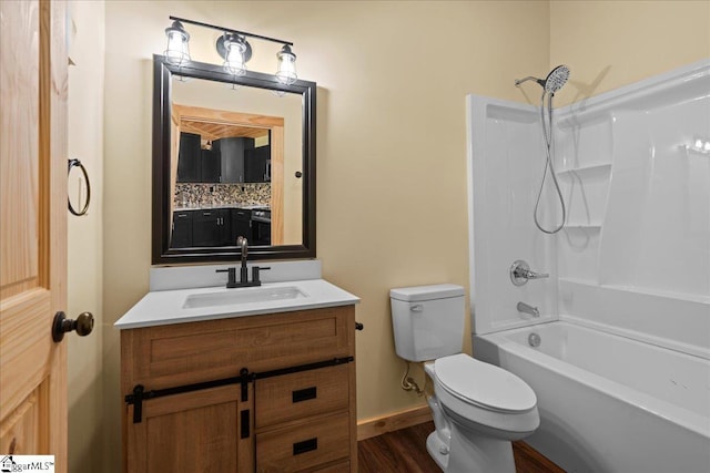 1150 Chinquapin Rd, Travelers Rest, SC 29690 - bathroom featuring wood finished floors, vanity, and bathtub / shower combination