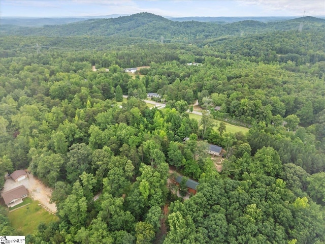 1150 Chinquapin Rd, Travelers Rest, SC 29690 - aerial view of property's location featuring a heavily wooded area and a mountainous background