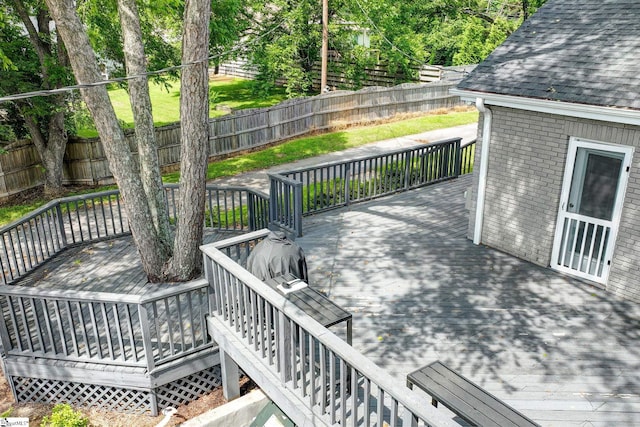 2109 Hudson Rd, Greer, SC 29650 - wooden deck featuring a fenced backyard