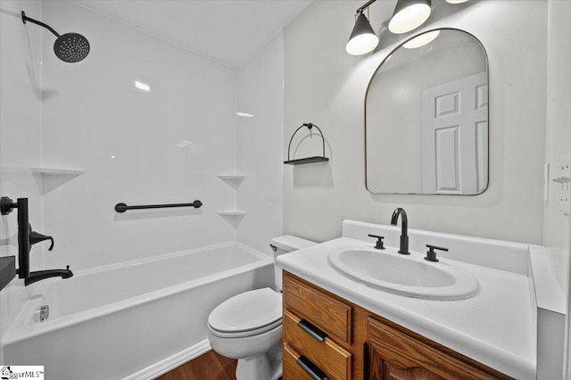 121 Chesterfield Ct, Easley, SC 29640 - bathroom featuring vanity, shower / bathtub combination, and wood finished floors