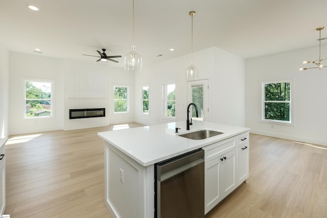 200 Folk Rd, Chesnee, SC 29323 - kitchen featuring dishwasher, plenty of natural light, open floor plan, a kitchen island with sink, and recessed lighting