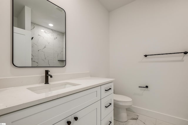 196 Folk Rd, Chesnee, SC 29323 - bathroom with marble finish floors, vanity, and a marble finish shower