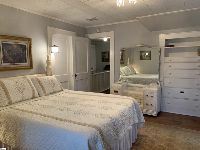102 Highland Rd, Easley, SC 29640 - bedroom featuring crown molding and dark wood-style flooring