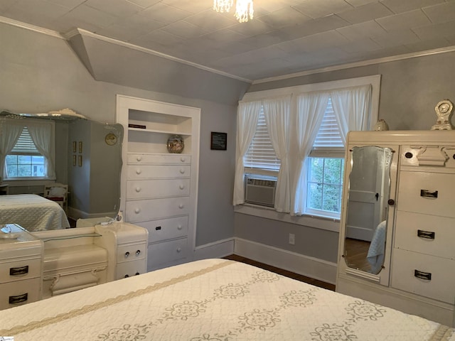 102 Highland Rd, Easley, SC 29640 - bedroom featuring ornamental molding, multiple windows, cooling unit, and wood finished floors
