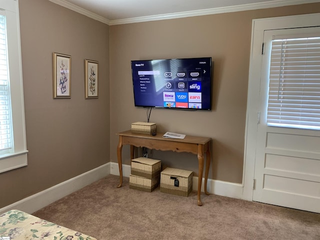 102 Highland Rd, Easley, SC 29640 - carpeted bedroom with crown molding and baseboards