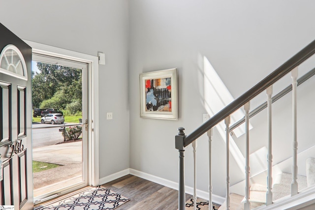 236 Worcester Ln, Easley, SC 29642 - foyer featuring stairs and wood finished floors