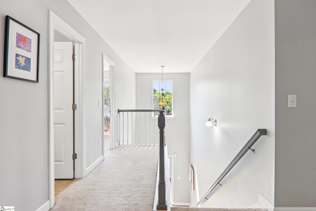 236 Worcester Ln, Easley, SC 29642 - hallway featuring an upstairs landing and carpet