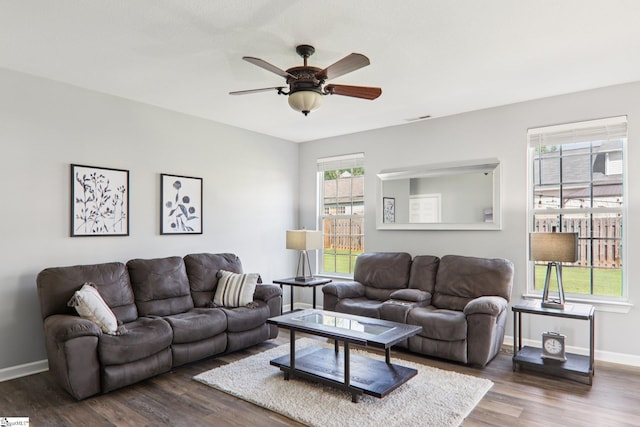 236 Worcester Ln, Easley, SC 29642 - living area featuring wood finished floors and a ceiling fan