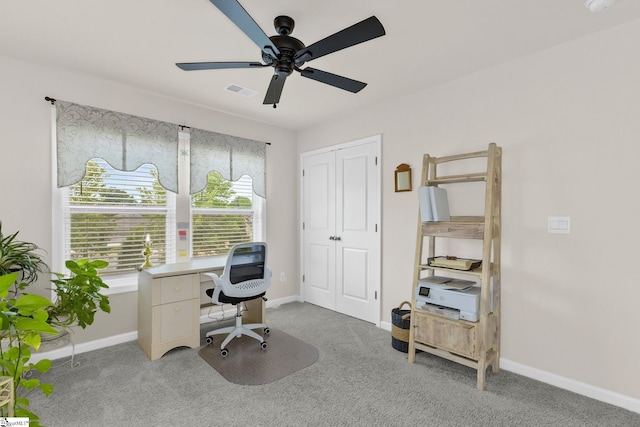 305 Yellow Fox Rd, Greer, SC 29650 - office with ceiling fan and light colored carpet