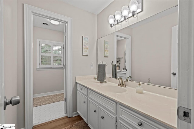 104 Shadowcreek Ct, Simpsonville, SC 29681 - bathroom featuring vanity and wood finished floors