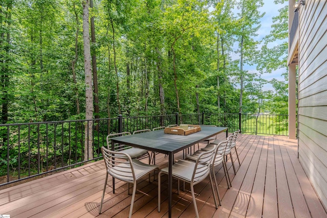 454 Enoree Rd, Travelers Rest, SC 29690 - wooden deck featuring outdoor dining space
