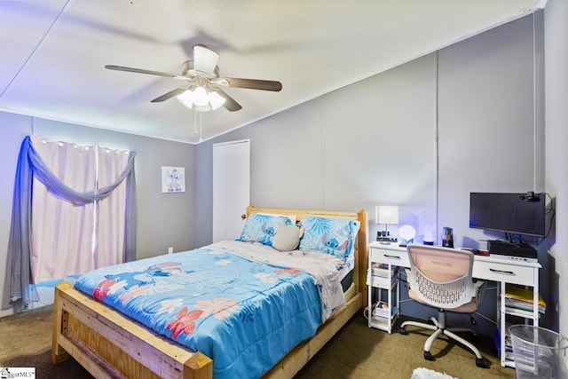 419-425 Chesapeake Trl, Pickens, SC 29671 - bedroom with carpet flooring, ceiling fan, and vaulted ceiling